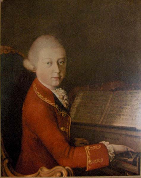 Photograph of the portrait Wolfang Amadeus Mozart in Verona by Saverio dalla Rosa